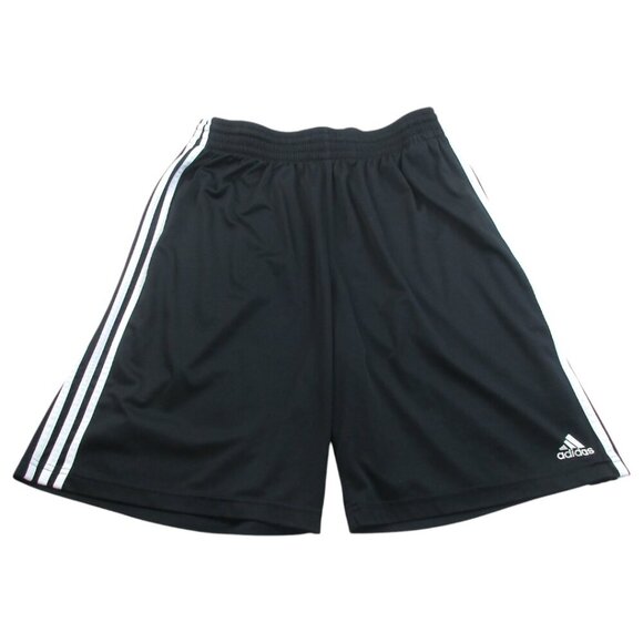 Adidas Climalite Running Shorts Mens Large Black‎ White 3-Stripes Gym Training - Picture 1 of 10